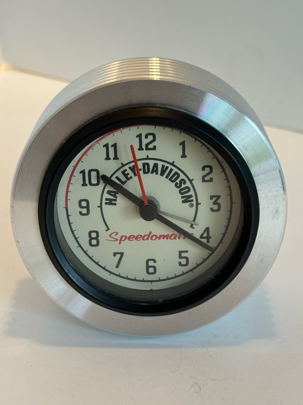 Harley-Davidson Silver, Black & Cream Speedometer Clock